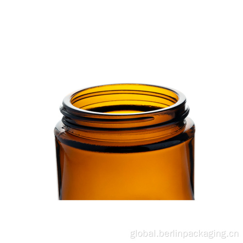Straight Sided Tall Glass Jar Straight Sided Round Amber Glass Jar For Food & Cosmetic Supplier